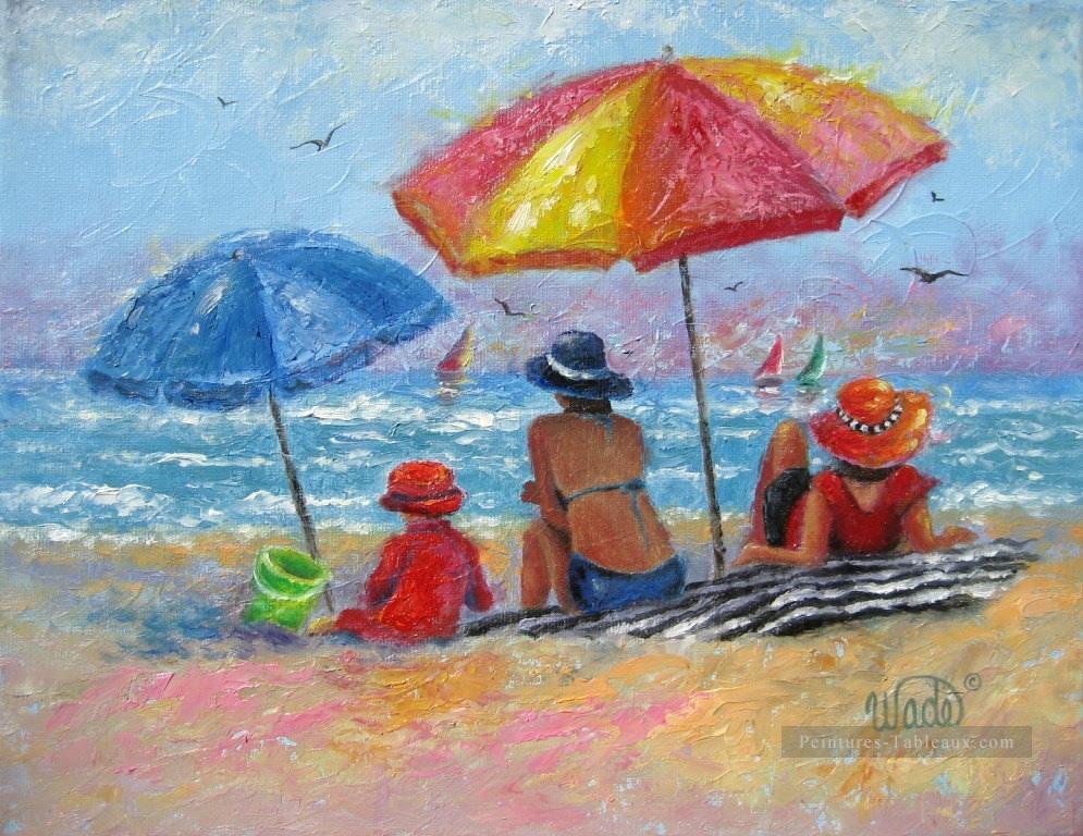 impressionnisme plage Enfant Peintures à l'huile
